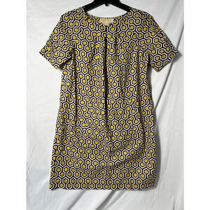 Michael Kors Geometric Gold‎ and Purple Short Sleeve Dress Size S